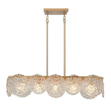 Mediconre 5-Light 33-in Gold Modern Rectangle Kitchen Island Light