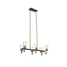 Neil 6-Light Large Black&Gold Modern Linear Kitchen Island Light