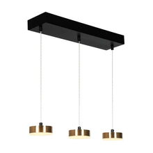 Nelly 3-Light 19.5-in Black&Gold Modern Cluster LED Kitchen Island Light