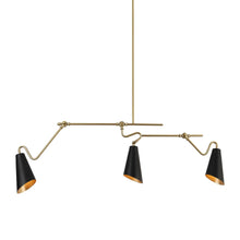 Petoracing 3-Light 48-in Black&Gold Modern Linear Kitchen Island Light