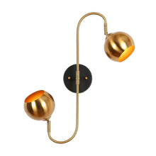 Semerisy 2-Light Modern Black and Gold Armed Wall Sconces