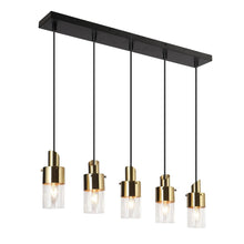 Iphigenia 5-Light 28-in Black&Brass Modern Cluster Kitchen Island Light