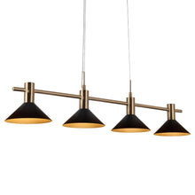 Spellbinding 4-Light 38.5-in Black&Gold Modern Linear LED Kitchen Island Light