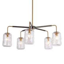 Erharting 5-Light 29" Modern Brass Chandelier, Jar Glass