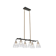 Aviannaiser 6-Light 28-in Black&Brass Modern Linear Kitchen Island Light