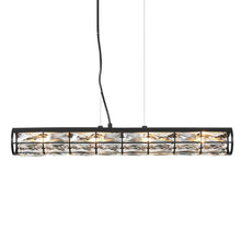 Chispa 4-Light 27-in Black Glam Rectangle Crystal Kitchen Island Light