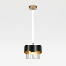 10" Black Cylinder Pendant Light