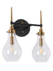 Luxitemin 2-Light Black and Brass Vanity Light