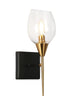 Simoishgd 1-Light Modern Black & Gold Wine Glass Wall Sconces