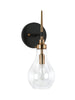 Luxitemin 1-Light Black and Gold Vanity Light