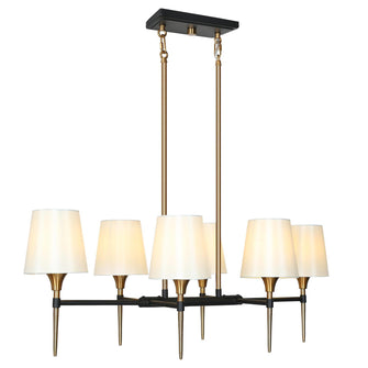 Baoceal 6-Light 31.5-in Black&Brass Modern Linear Kitchen Island Light