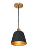 Contianssi 1-Light Mini Black and Gold Modern Pendant Light Fixtures