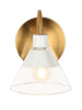 Jay 1-Light White and Gold Vanity Light