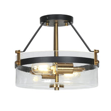 Iianmin 2-Light Mini Black Semi-Flush-Mount Light