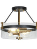 Iianmin 2-Light Mini Black Semi-Flush-Mount Light