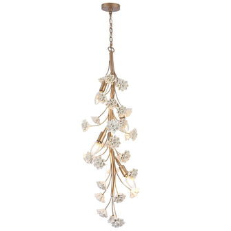 Arianiser 4-Light 12" Modern Art Gold Chandelier, Ceramic