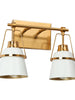 Alstroemeria 2-Light White and Brass Vanity Light