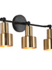 Bangnior 3-Light Black and Brass Vanity Light