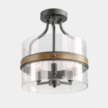 Micatilis 3-Light Black Semi-Flush-Mount