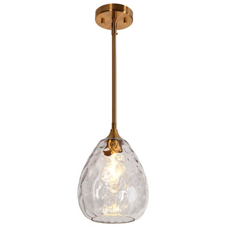 Polarismoon 1-Light 8" Brass Modern Glass Pendant Light Fixtures