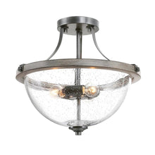 Breenda Seed Glass with Wood Texture Globe Flush Mount 179.99