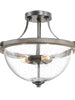 Breenda Seed Glass with Wood Texture Globe Flush Mount 179.99