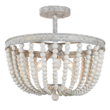 LNC White Wood Beads Semi Flush Light 224.99