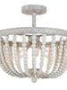 LNC White Wood Beads Semi Flush Light 224.99