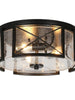 Kimberly Matte Black Clear Seed Glass Flush Mount 3 Lights 188.99