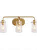 Tethysia 3-Light Gold Vanity Light