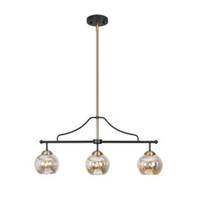 Demhuiwo 3-Light 28.5-in Black&Gold Modern Linear Kitchen Island Light