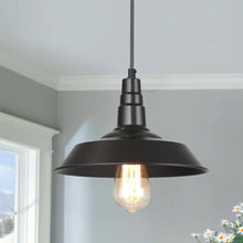 Rongerin 1-Light 10" Black Industrial Dome Pendant Light Fixtures