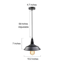 Rongerin 1-Light 10" Black Industrial Dome Pendant Light Fixtures