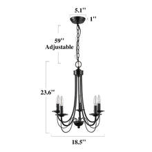 Emily 5-Light Small Black Chandelier