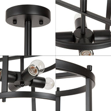 Ghiopnn 4-Light Mini Black Semi-Flush-Mount Light