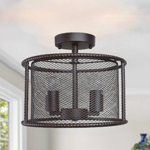 Gracilaria 2-Light Mini Black Semi-Flush-Mount Light