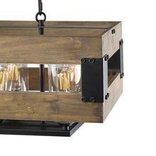 Eriogonum 3-Light 22.5-in Black&Wood Farmhouse Kitchen Island Light