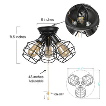 Lumortasy 3-Light Small Black Flush-Mount Light