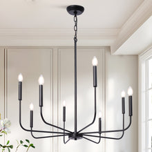 Askrlessi 8-Light Large Black Chandelier