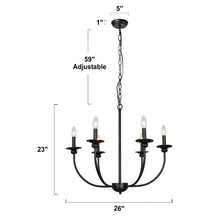 Dockpusarry 6-Light Large Black Chandelier