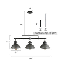 Abspinim 3-Light 36-in Gary Industrial Linear Kitchen Island Light