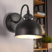 Abspinim 1-Light Industrial Black Dome Indoor Wall Sconces