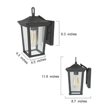 Melanthius 11.8"H 1-Light Black Outdoor Wall Lantern