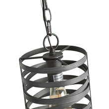 Relampago 1-Light 7" Black Industrial Spiral Pendant Light Fixtures