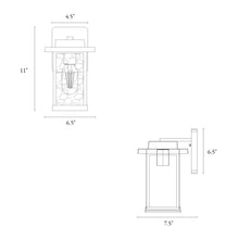 Mekaclasiqi 11"H Frosted Black Square Outdoor Wall Sconce