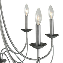 6-Light 28" Modern Industrial Brushed Black Chandelier,Candlestick