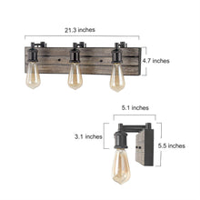 Euphrones 3-Light Wood Vanity Light