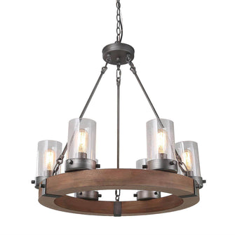 Trogir 6-Light Medium Wood Chandelier