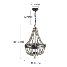 Kaffir 4-Light Small Wood Chandelier