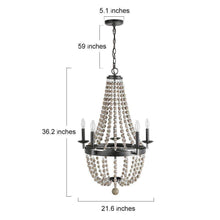 Kaffir 6-Light Medium Black Chandelier